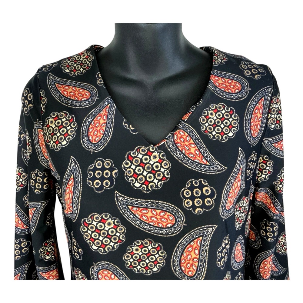 Jude Connally Womens Black Paisley Geometric Print LEXI Shift Dress Size XS - Picture 2 of 11